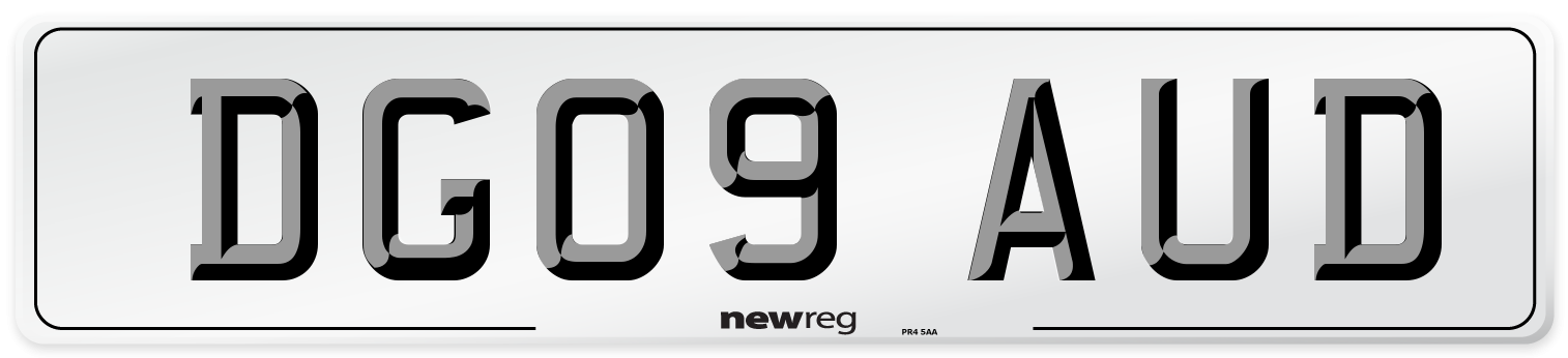 DG09 AUD Number Plate from New Reg
